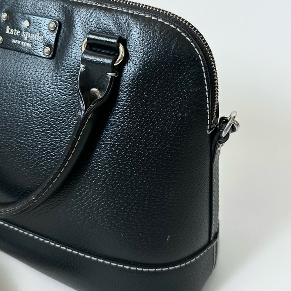 KATE SPADE NEW YORK Wellesley Leather Satchel Purse Crossbody/Black~Orig.$335! - Picture 7 of 17